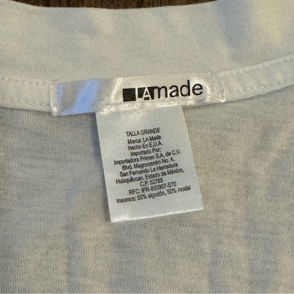 LAmade White V-Neck Women's Short Sleeve Top L - Picture 5 of 5
